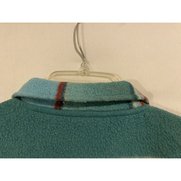 VTG Outbrook Womens Fleece Jacket Sz M Full Zip Plaid Green Pink Pockets - Picture 6 of 11